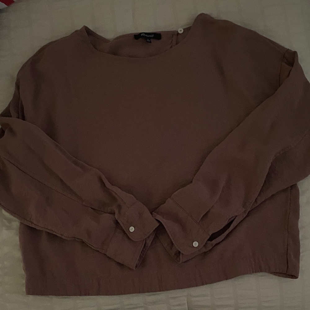 Madewell Dusty Rose Long Sleeve Blouse